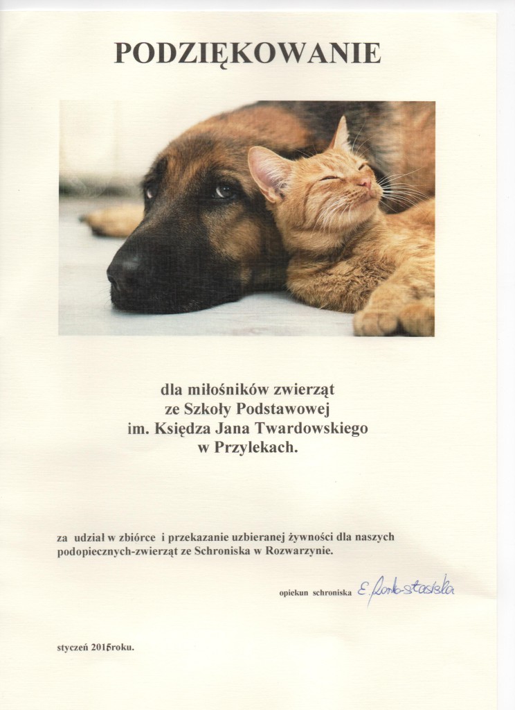 podziękowanie 2016